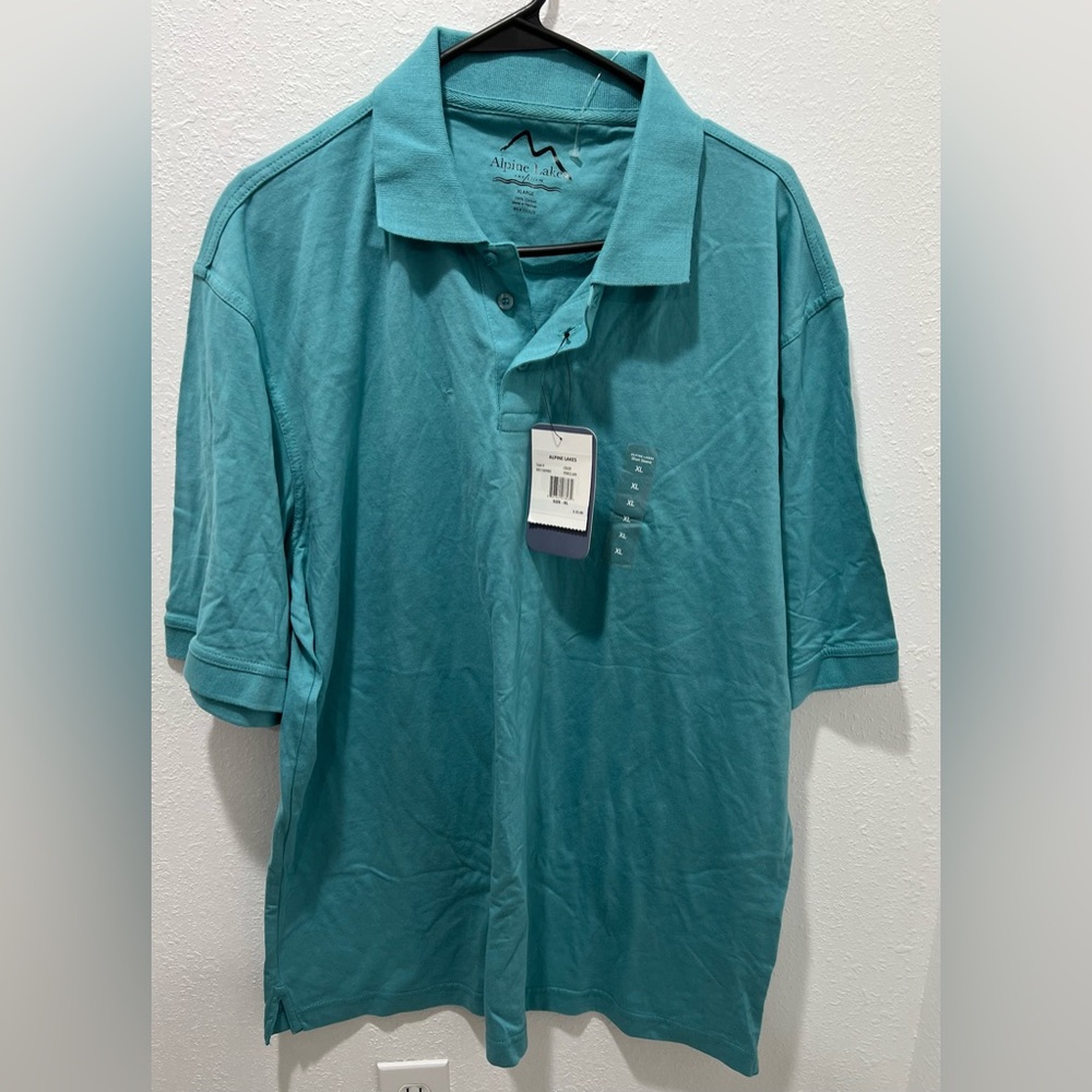 Men’s XL NWT Alpine Lakes Outfitters Teal Polo Shirt